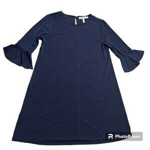 BCBGeneration Shift Dress Women's Size Small Ruffle 1/2 Sleeves XYE60J66 Blue